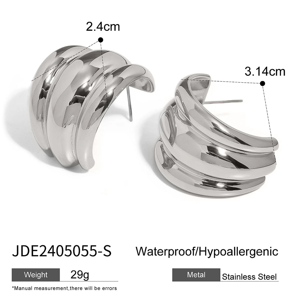 Kika Geometric Unusual Huggie Earrings