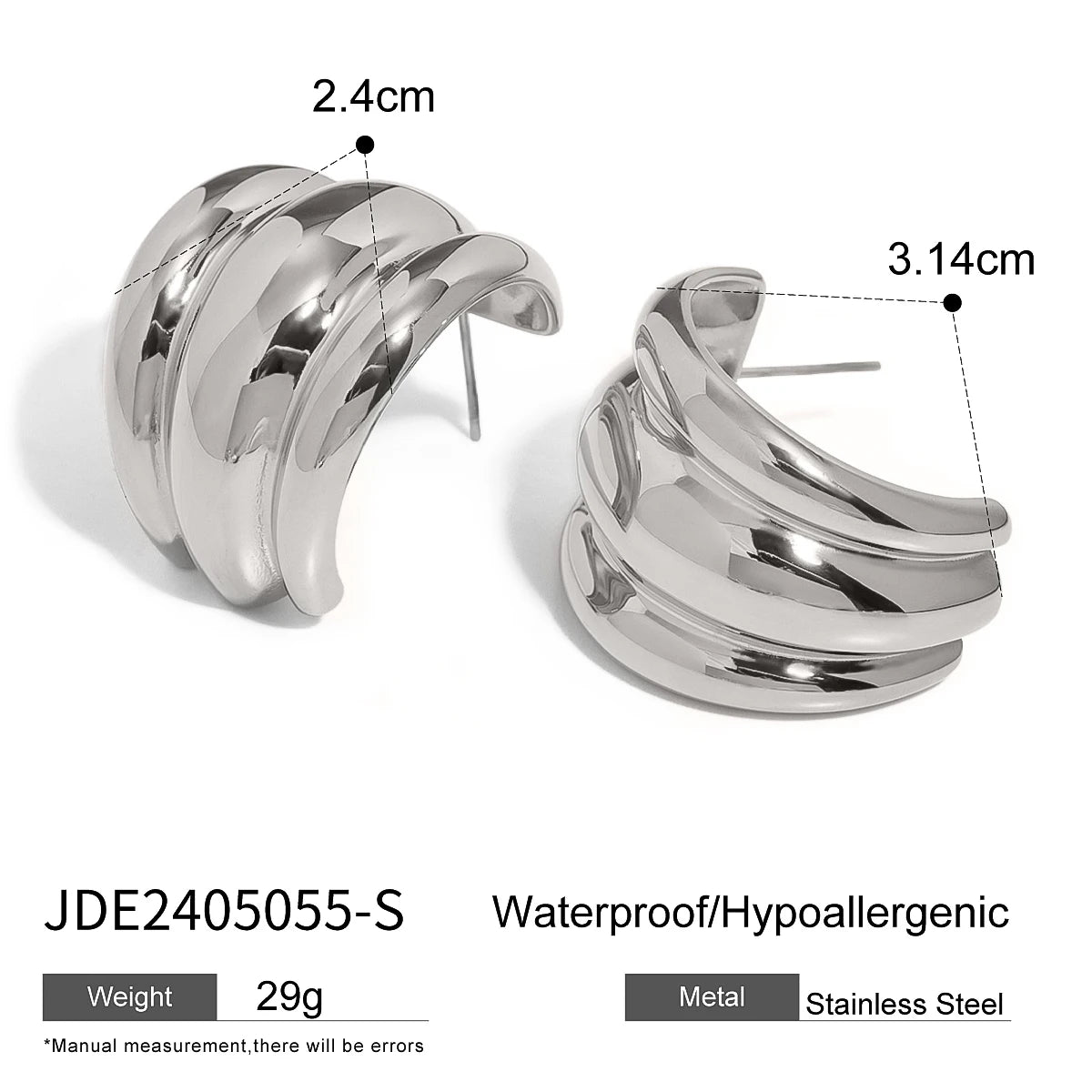Kika Geometric Unusual Huggie Earrings