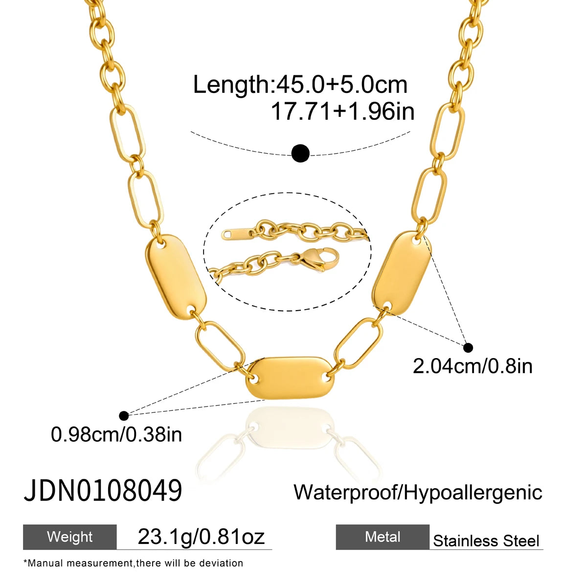 KIKA Classic Geometric Pendant Necklace For Women Minimalist 18K Gold PVD Plated Stainless Steel 316L Necklace Fashion Jewelry Gift