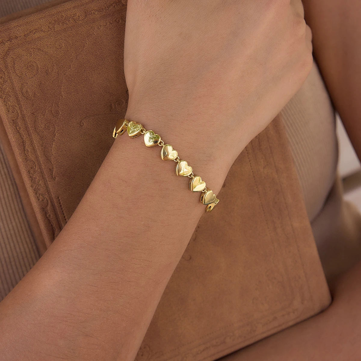 KIKA Romantic Heart Shape Chain Bracelet PVD Plated Stainless Steel 316L