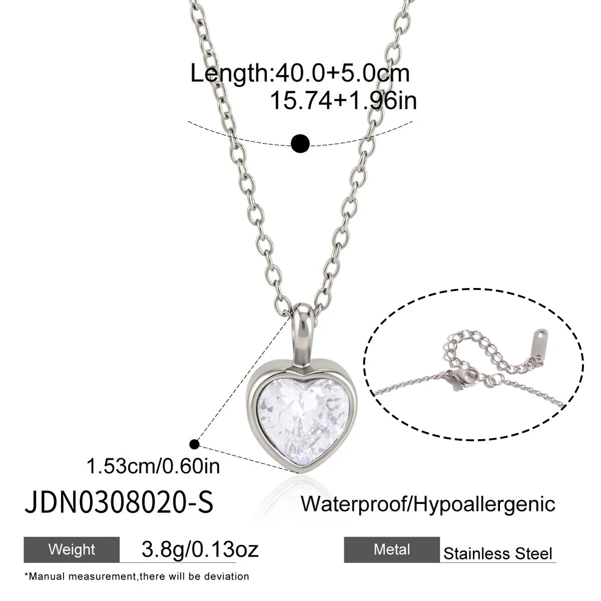Kika Delicate Geometric Round Heart Zircon Pendant Necklace