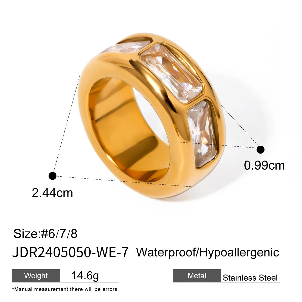 Zircon High Polished Geometric Round Chunky  Rings