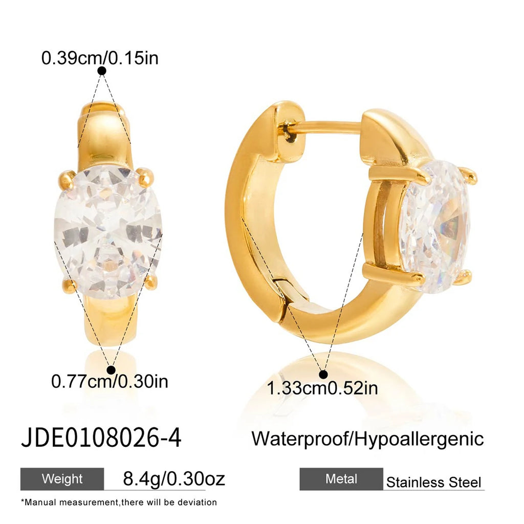 Kika Minimalist Classic  Inlay Droplet Shaped Zircon Ear Clip