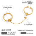 Kika Crystal Star Short Tassel Open Rings Minimalist 18K Gold PVD Plated Stainless Steel 316L