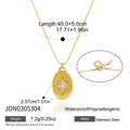 KIKA Classic Zircon Imitation Pearl Cross Pendant Necklace PVD 18K Gold Plated Stainless Steel 316L
