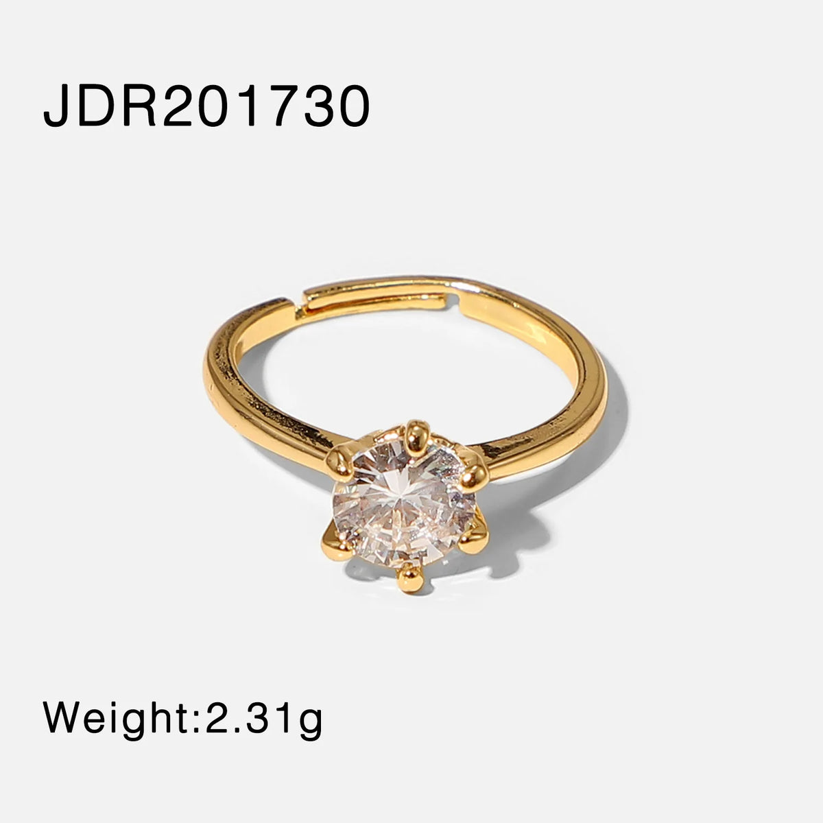 Kika Delicate Geometric Zircon Rings Gold PVD Plated Stainless Steel 316L