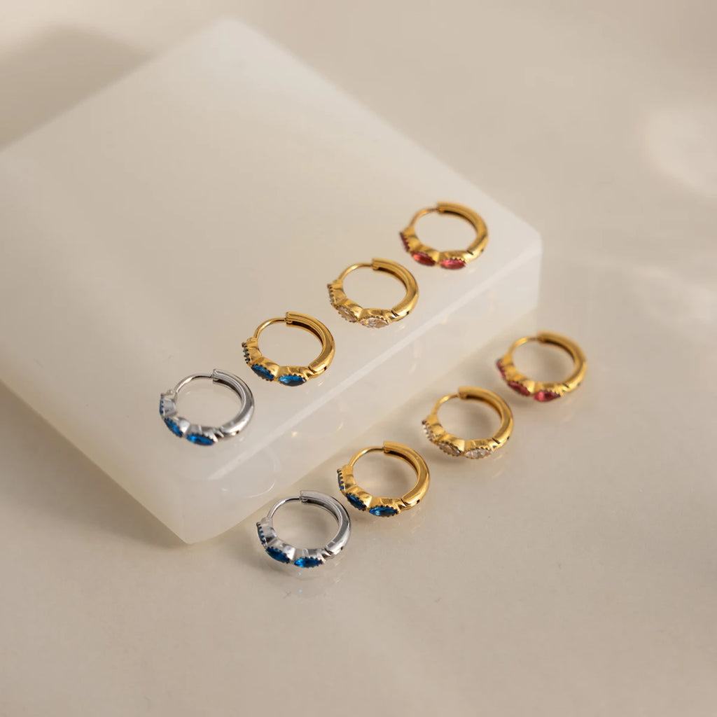 Delicate Cubic Zirconia Clip Earrings For Women Minimalist 18K Gold Plated Stainless Steel Earrings Fashion Jewelry Gift