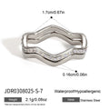 KIKA 2 Pcs/Set Zircon Wave Shape Rings For Women Minimalist 18K Gold PVD Plated Stainless Steel Rings Fashion Jewelry Gift