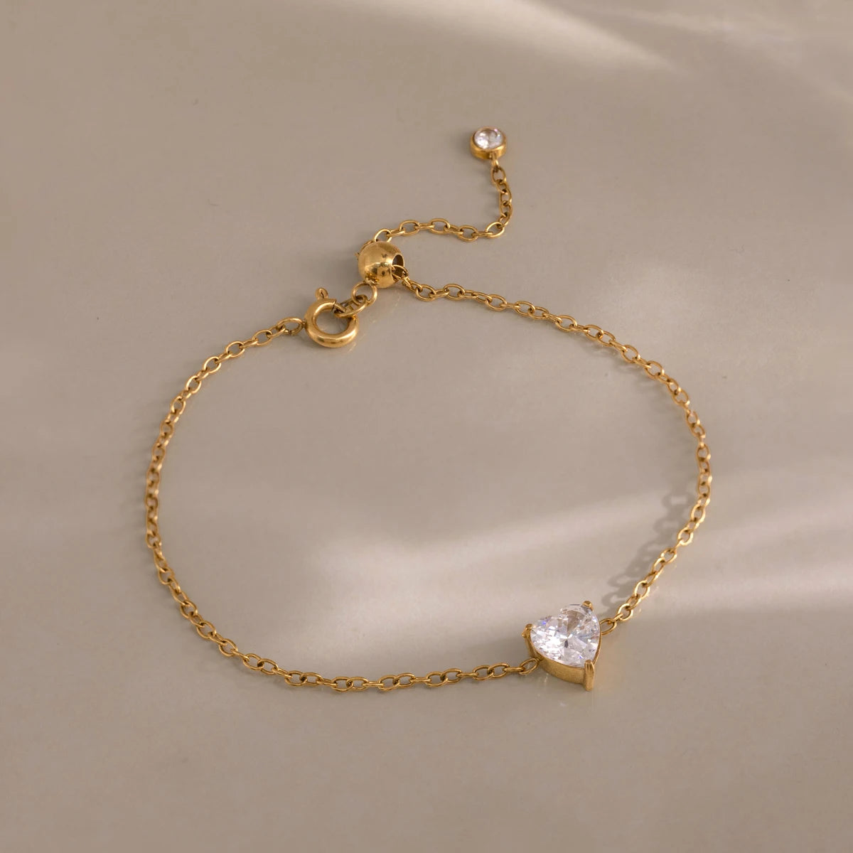 Kika Delicate Geometric Zircon Charm Bracelet For Women Minimalist 18K Gold PVD Plated Stainless Steel 316L