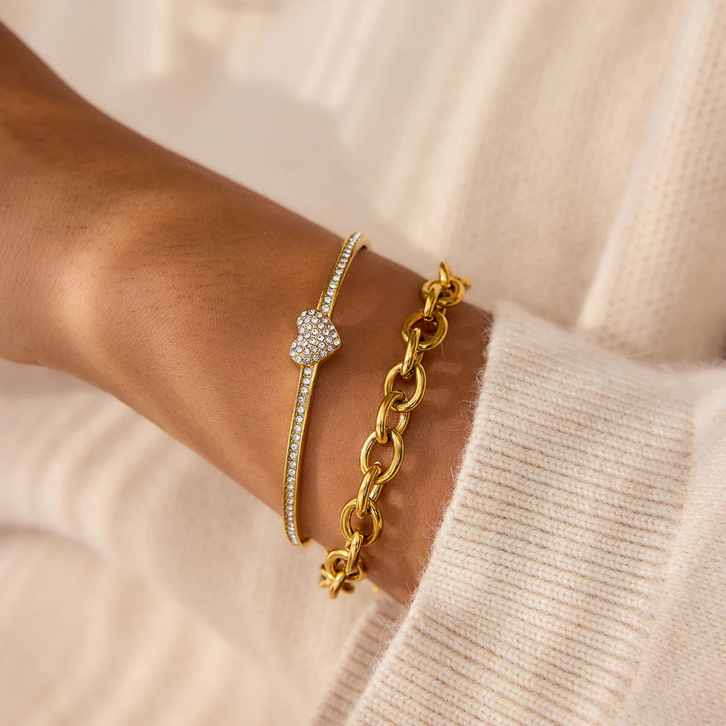 Classic Rhinestone Opening Bracelet