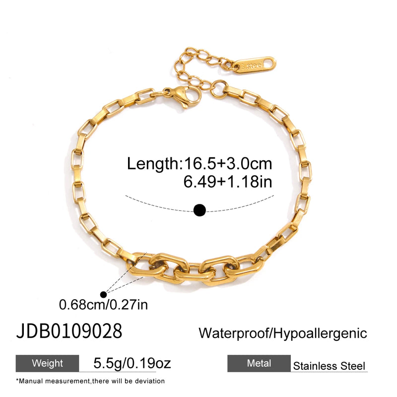 KIKA Classic Mixed Color Chain Bracelet For Women Minimalist 18K Gold PVD Plated Stainless Steel Bracelet Fashion Jewelry Gift