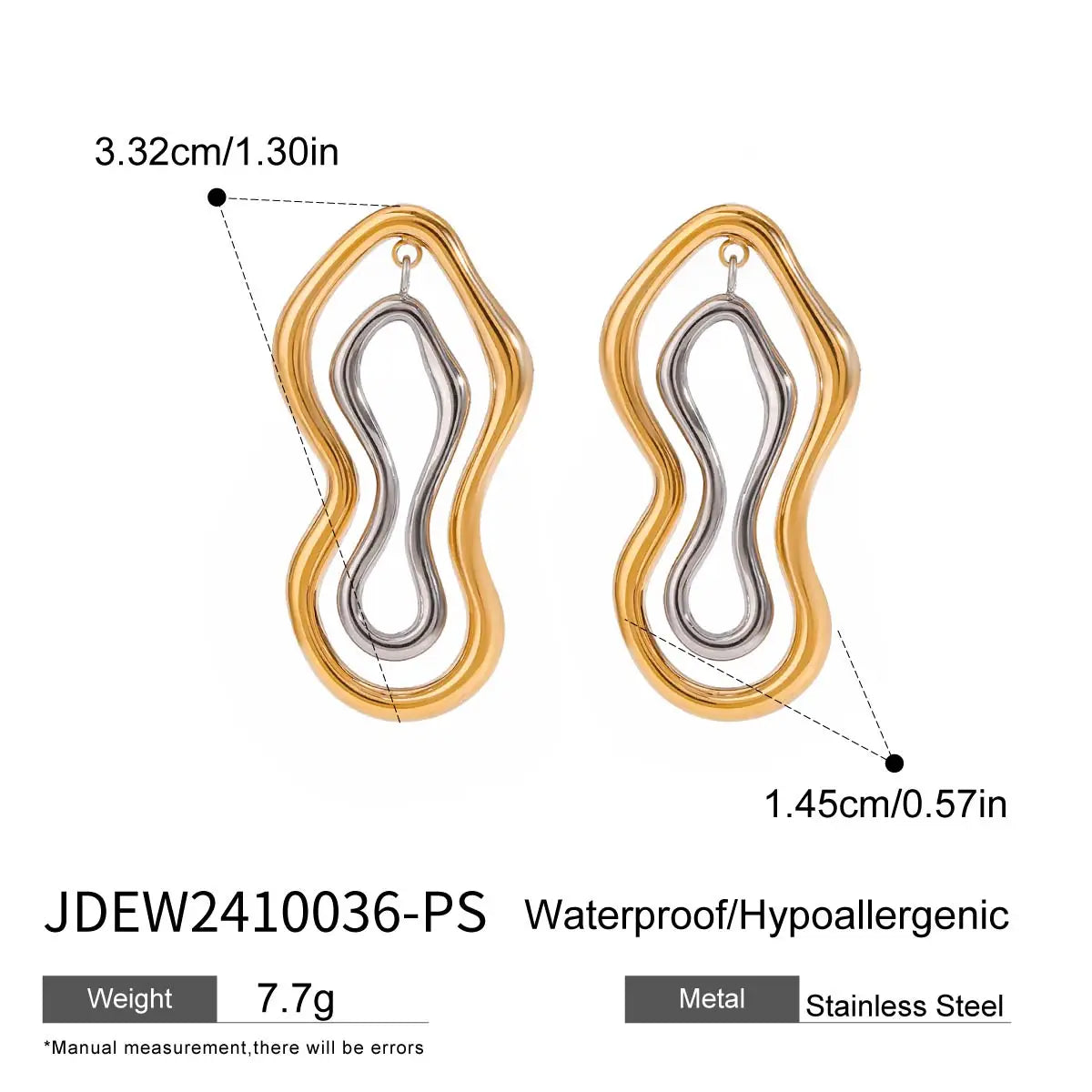 Two Tone Sculptural Freeform Earrings