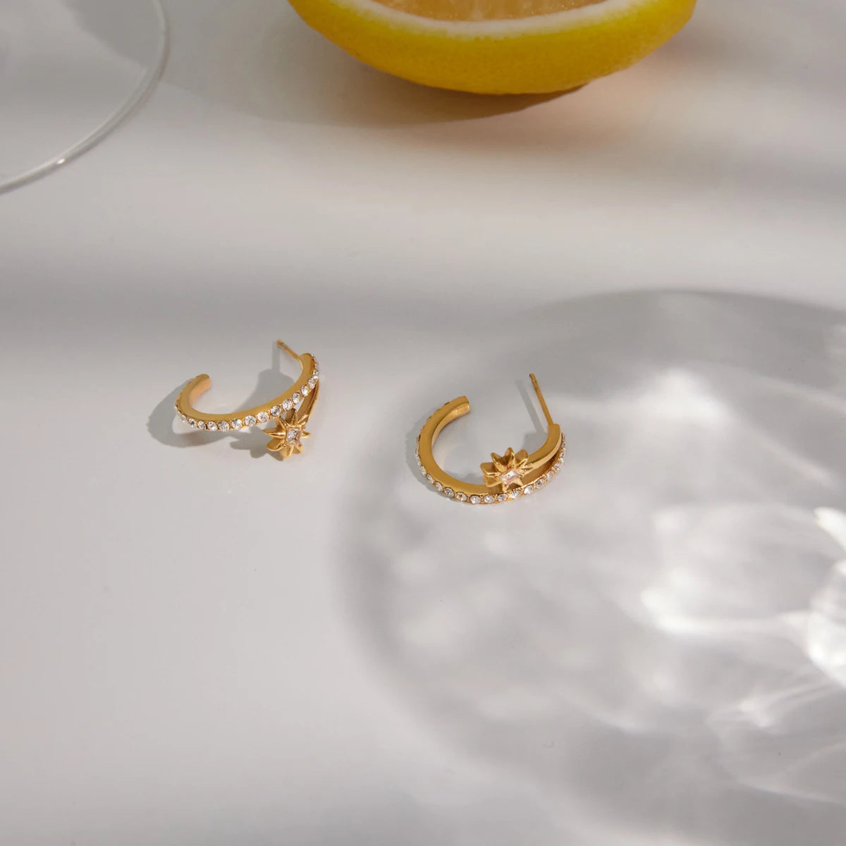Kika Delicate C-Shaped Stud Earrings