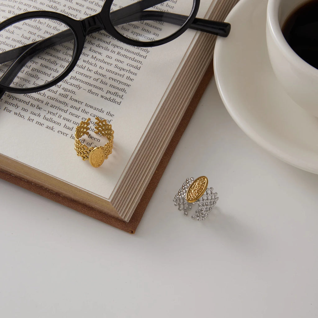 Kika Minimalist Hollow Open Mesh Rings