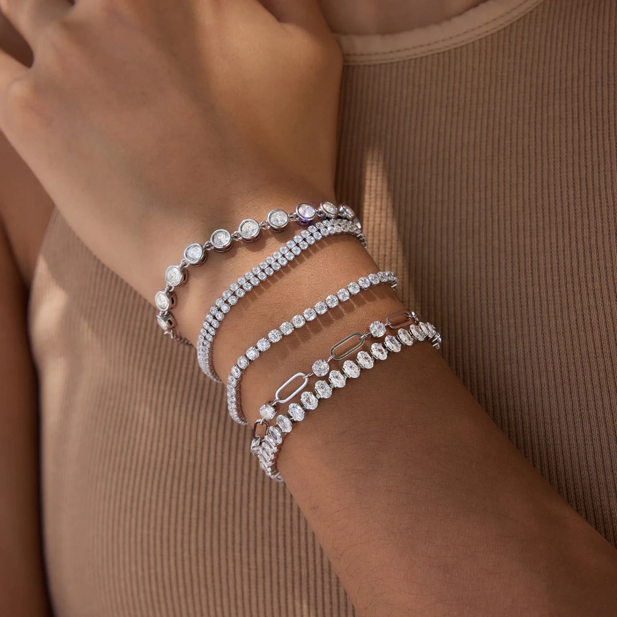 KIKA Delicate Zircon Tennis Chain Bracelet  Stainless Steel 316L Bracelet