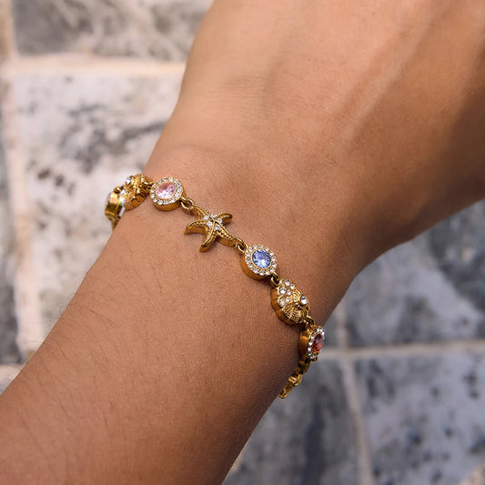 Kika Delicate Colorful Shell Conch Starfish Bracelet