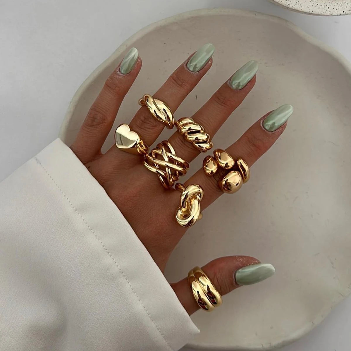 Kika Metallic Stainless Steel Minimalism Fashion Chic Ring