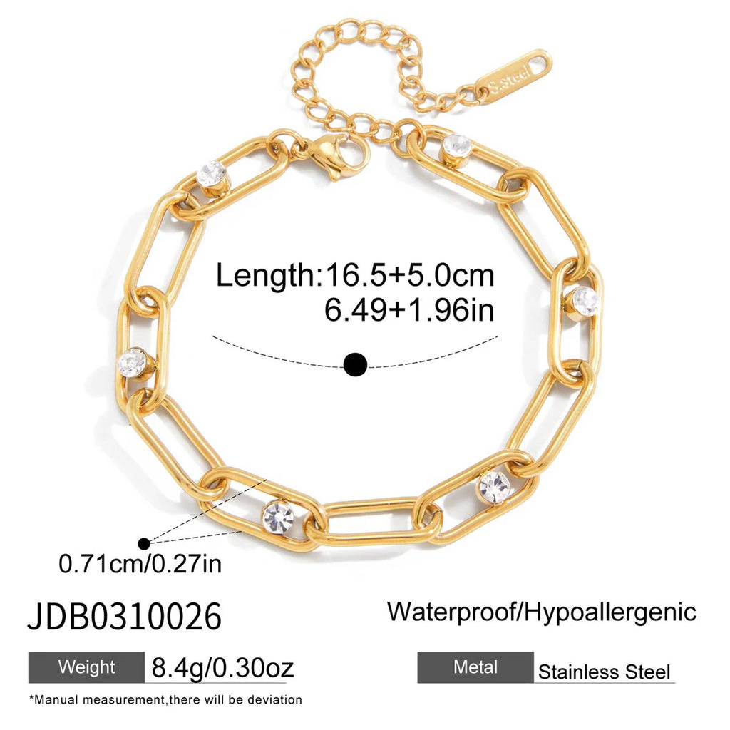 Kiak Classic Geometric Chain Bracelet 18K Gold PVD Plated Stainless Steel 316L