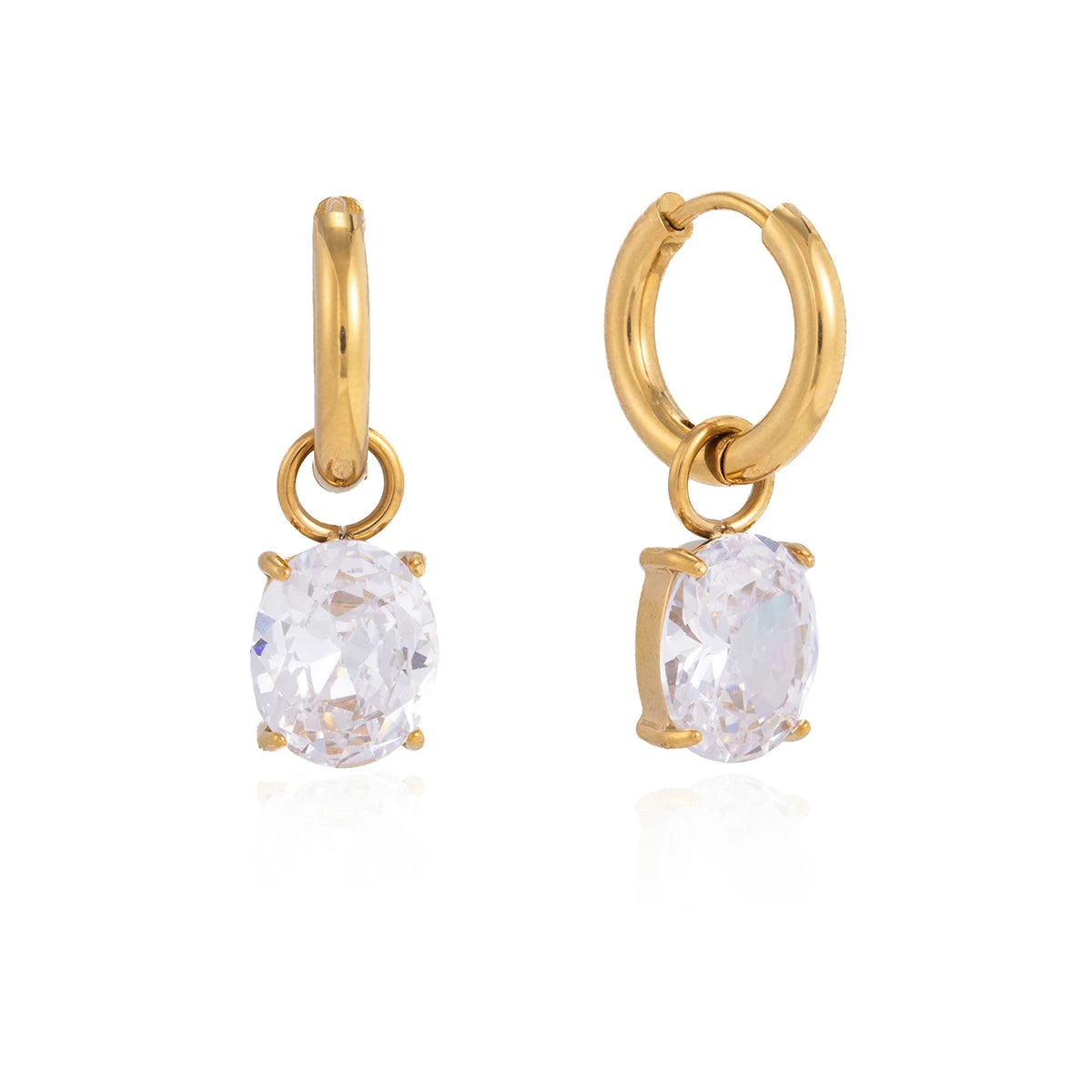 Shiny Cubic Zirconia Drop Earrings