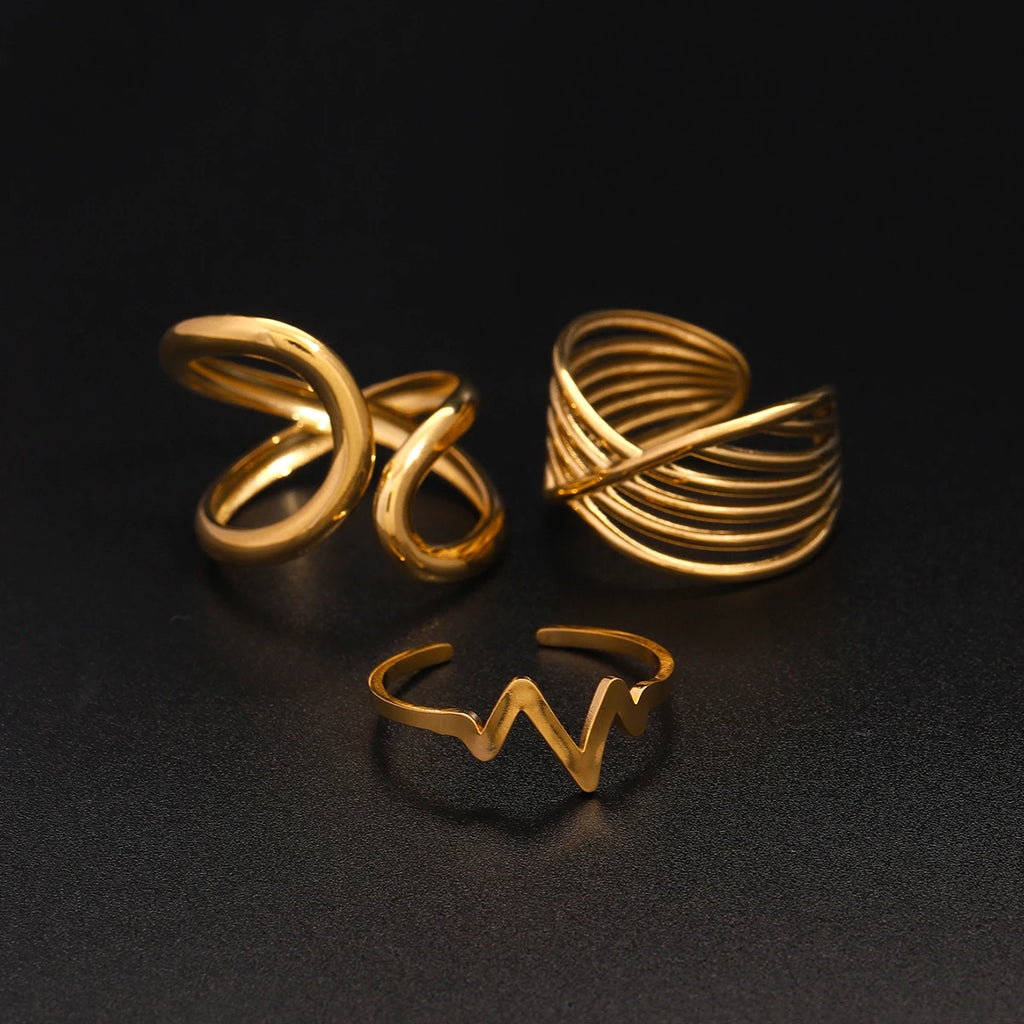 Fashion Texture Irregular Ring Stackable