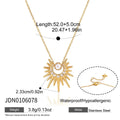 Kika Zircon Acrylic Pearl Sun Pendant Necklace Minimalist 18K Gold Plated Stainless Steel 316L