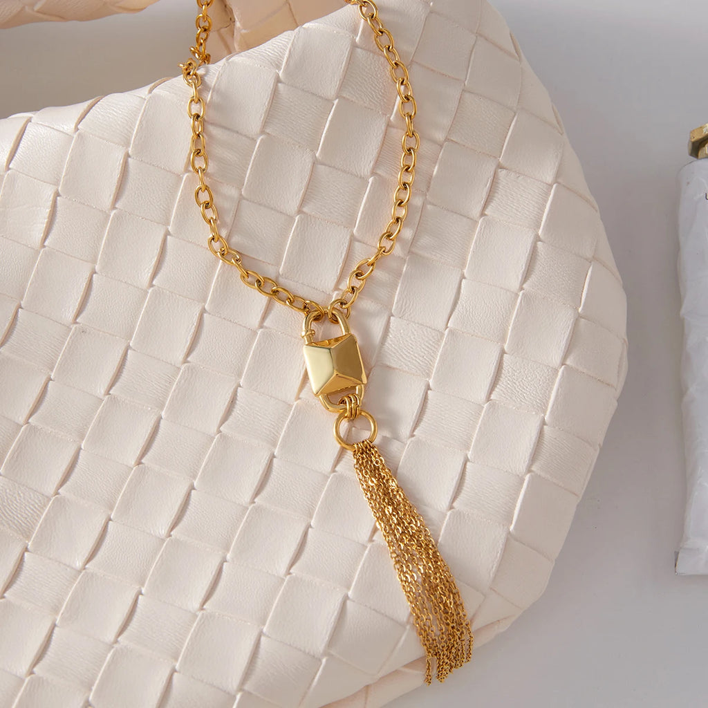 Chain Tassel Y-Shaped Chain Necklace