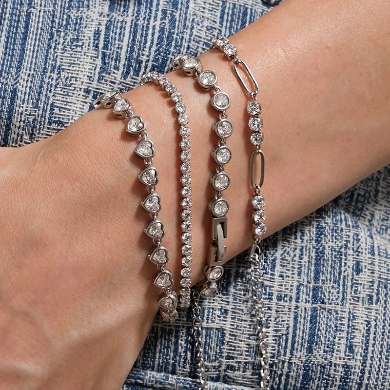 KIKA Delicate Geometric Zircon Bracelet  18K Gold PVD Plated Stainless Steel 316L