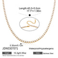 KIKA  Delicate 3MM Zircon Tennis Chain Necklace  Minimalist 18K Gold Plated Stainless Steel 316L