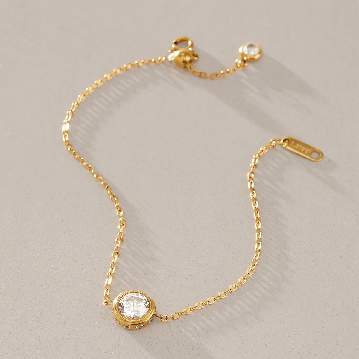 KIKA Classic Geometric Zircon Bracelet For Women Minimalist 18K Gold PVD Plated Stainless Steel 316L