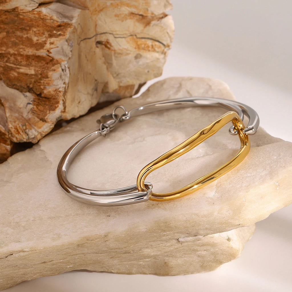 KIKA Fashion Personalized Two Tone Bracelet