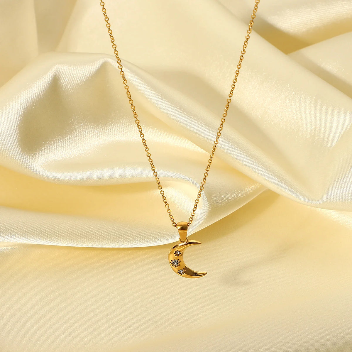 Moon Necklace 18K Gold Plated Color