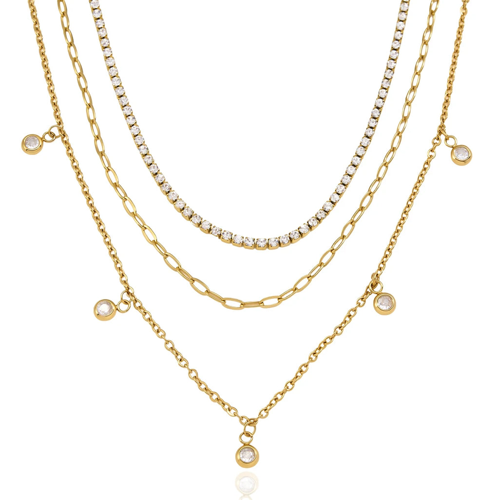 Kikq Classic Three Layered Multi-Layered Necklace