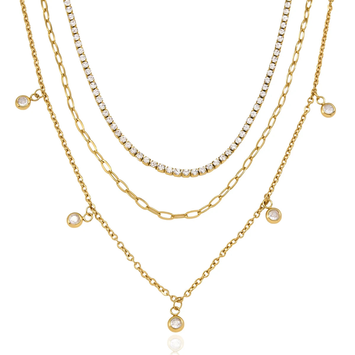 Kikq Classic Three Layered Multi-Layered Necklace