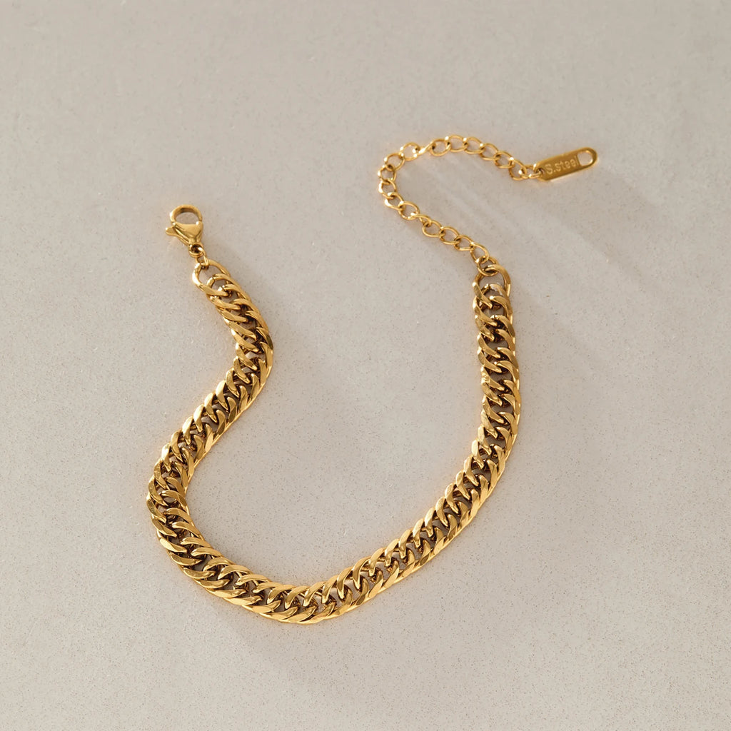 KIKA Classic Chunky Chain Bracelet For Women Minimalist 18K Gold PVD Plated Stainless Steel Bracelet Fashion Jewelry Accessory