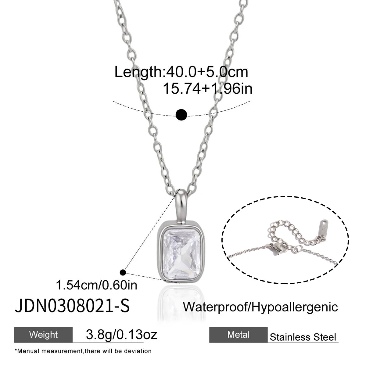Kika Classic Geometric Zircon Pendant Necklace