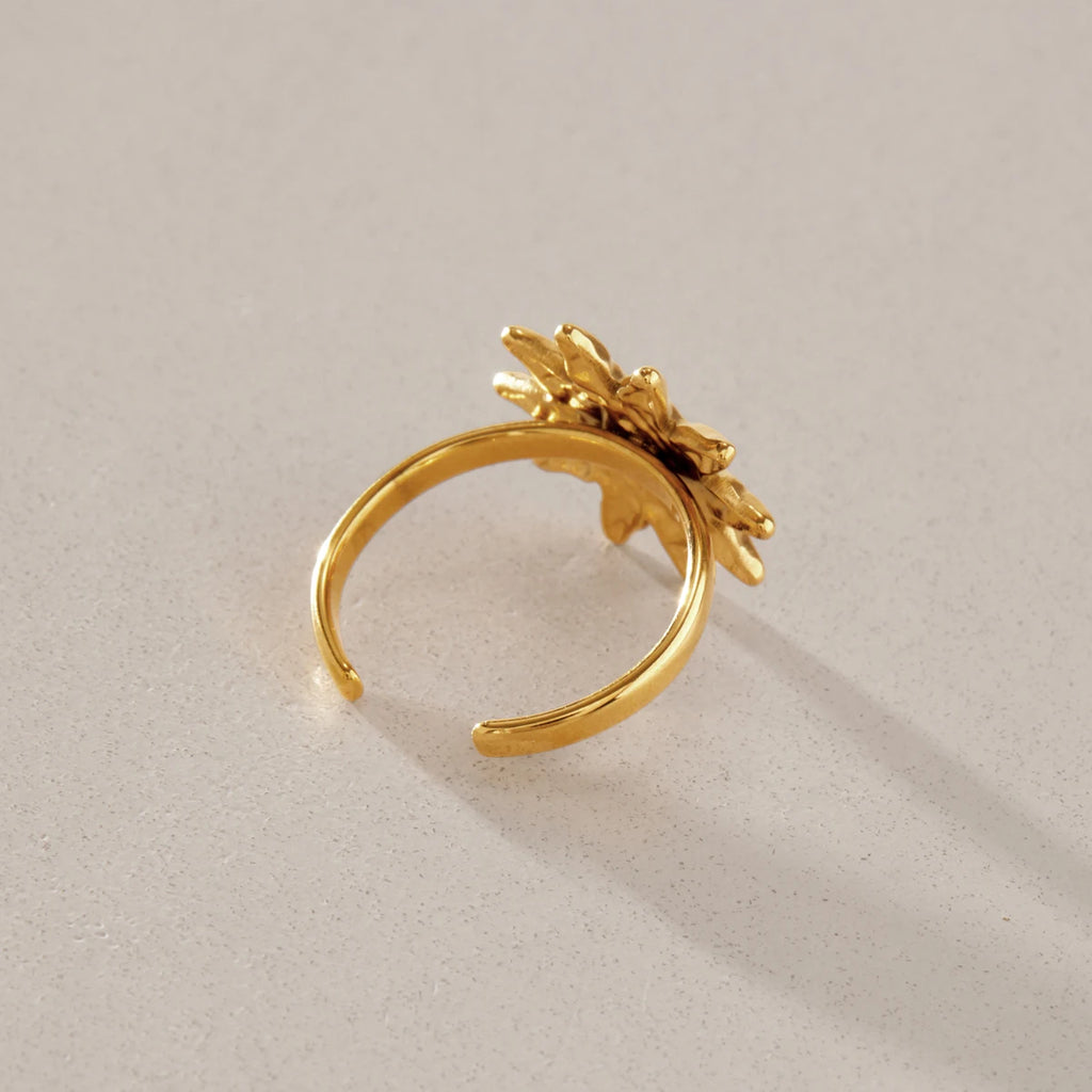 KIKA Classic Sun Shape Open Rings For Women Minimalist 18K Gold PVD Plated Stainless Steel 316L