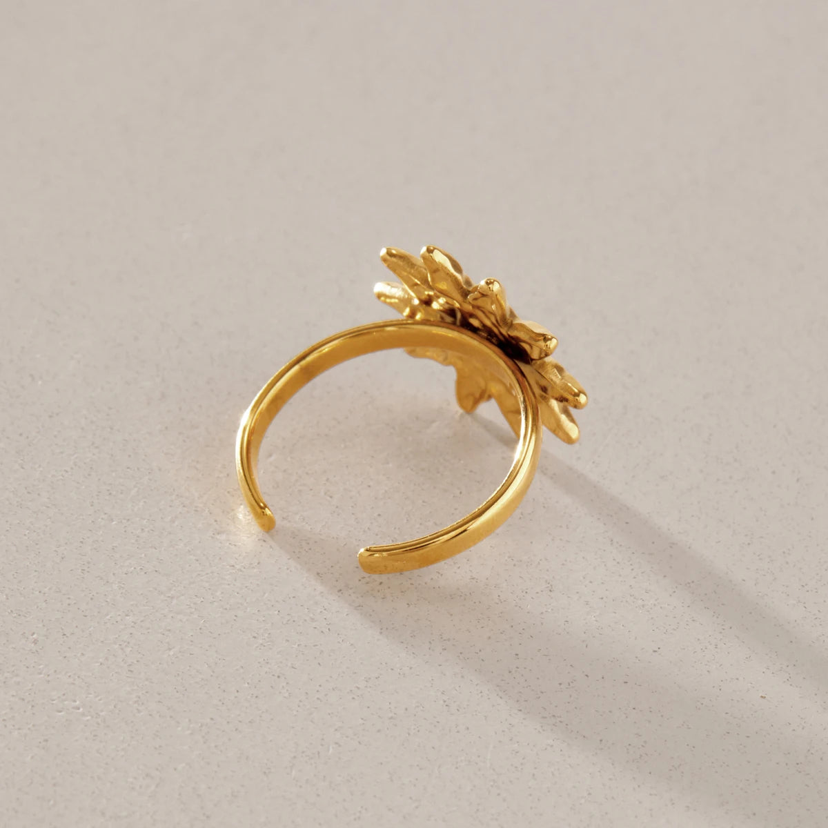 KIKA Classic Sun Shape Open Rings For Women Minimalist 18K Gold PVD Plated Stainless Steel 316L