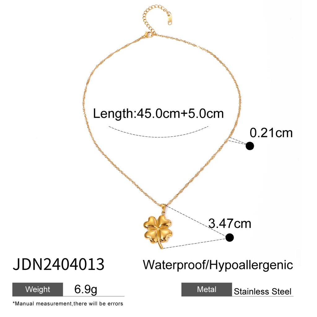 Kika Lucky Flower Pendant  Necklace Rust Proof Waterproo