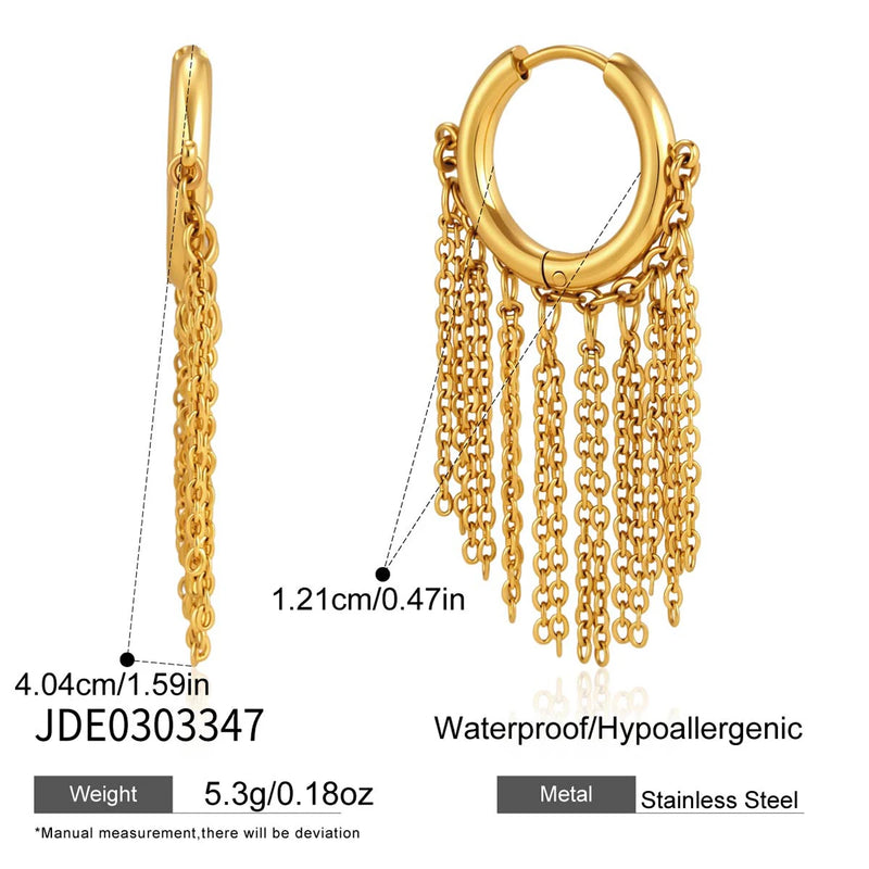 KIKA Classic Short Chains Tassel Earrings PVD Plated Stainless Steel 316L
