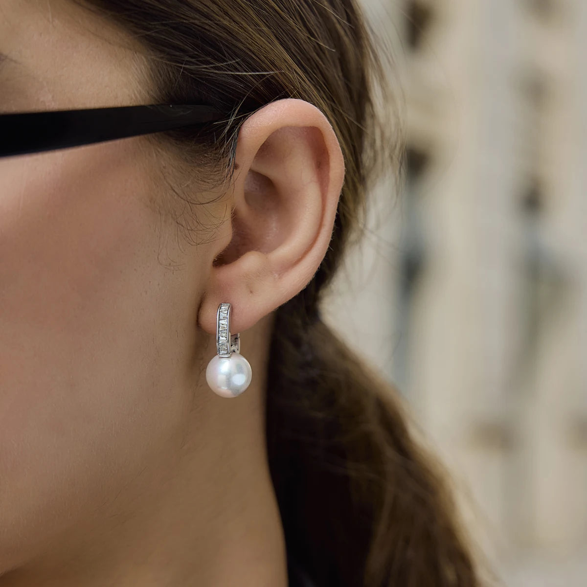 Kika Elegant Imitation Pearl Crystal Earrings