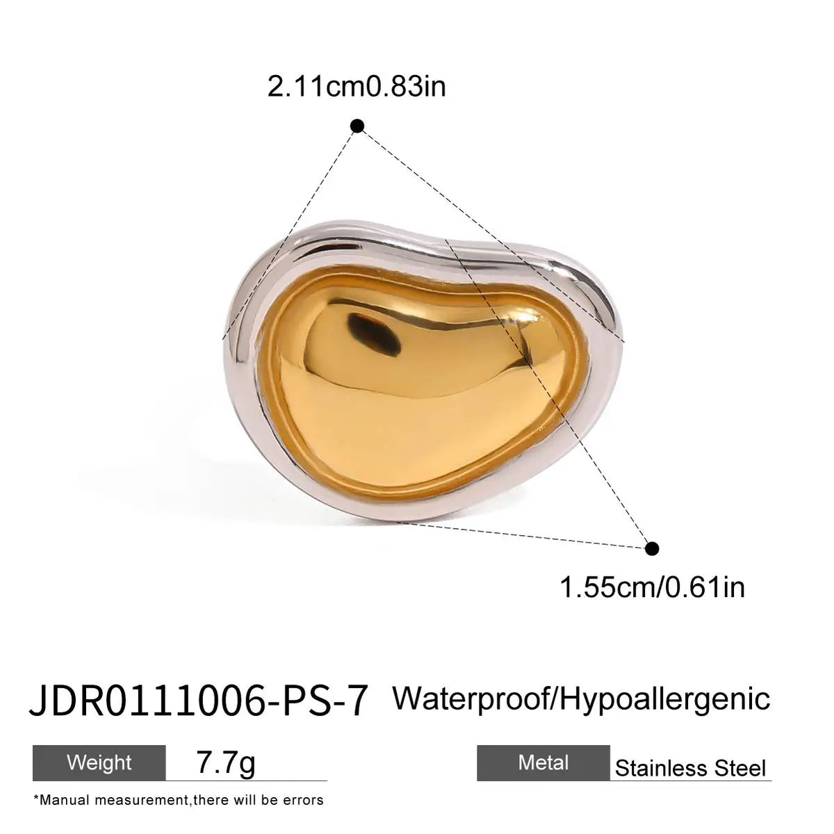 Minimalist Two tone Hollow Asymmetric Ring