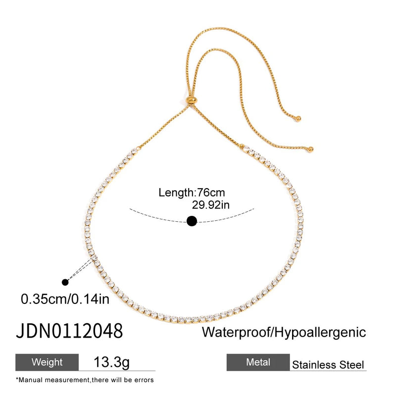 Heart-Shaped Zircon Tennis Chain Necklace