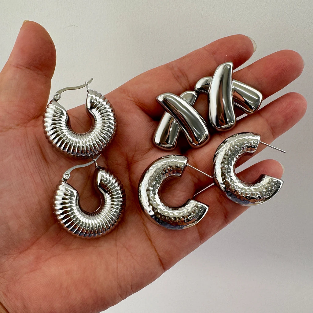 Striped Hollow Earrings Texture C