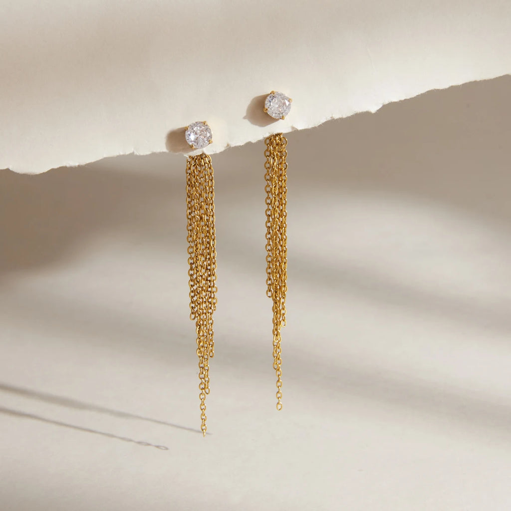 Kika  Delicate Round Zircon Stud Earrings