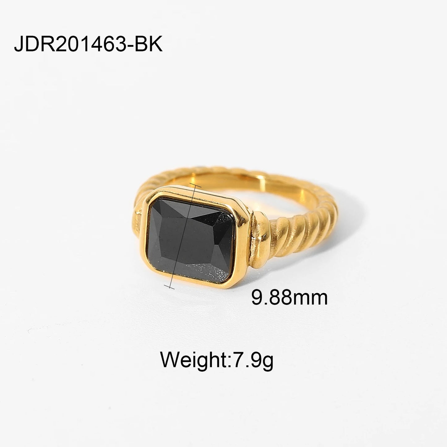 Zircon High Polished Geometric Round Chunky  Rings