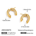 KIKA Detachable Horseshoe Shape Stud Earrings For Women Minimalist 18K Gold Plated Stainless Steel Earrings Fashion 316L