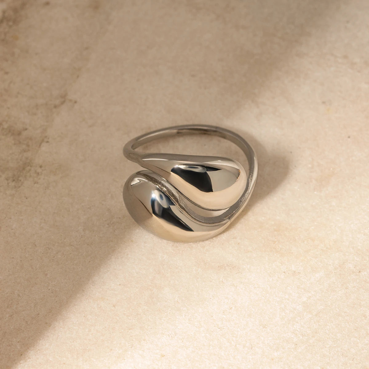 Kika Stainless Steel Metal Overlap Ring