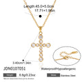 KIKA Classic Zircon Cross Pendant Necklace For Women Minimalist 18K Gold PVD Plated Stainless Steel Necklace Fashion Jewelry