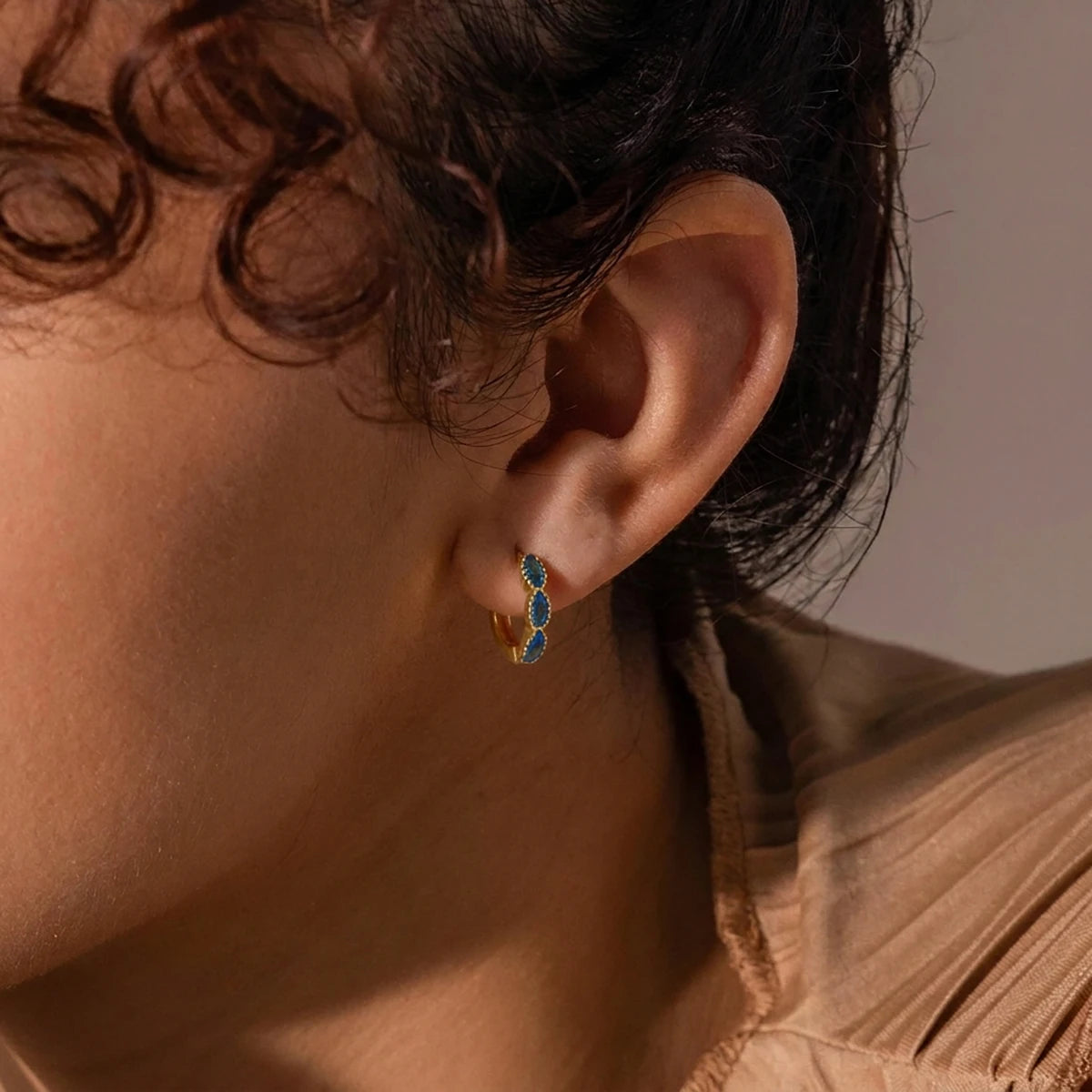 Delicate Cubic Zirconia Clip Earrings For Women Minimalist 18K Gold Plated Stainless Steel Earrings Fashion Jewelry Gift