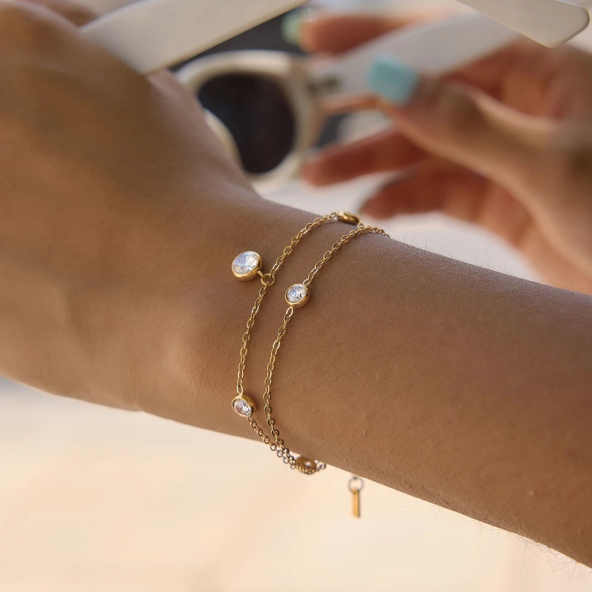 KIKA Delicate Round Zircon Bracelet  PVD Plated Stainless Steel 316L